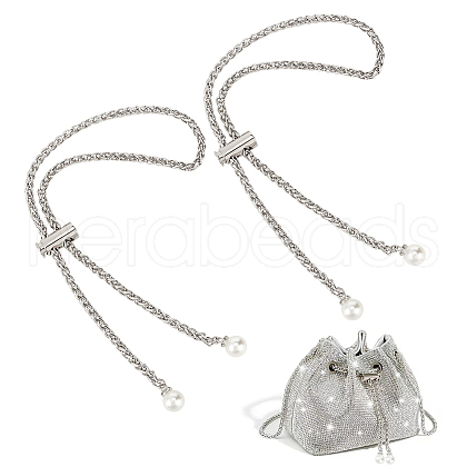 WADORN 2Pcs Alloy Bucket Bag Drawstring Chains DIY-WR0003-08P-1