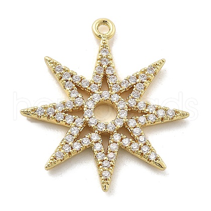 Brass Micro Pave Clear Cubic Zirconia Pendants KK-L228-13G-1