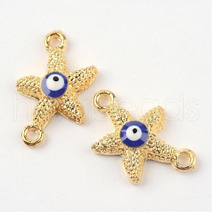 Alloy Enamel Evil Eye Links connectors ENAM-Q032-05-1