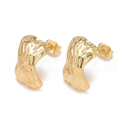 PVD Vacuum Plating 304 Stainless Steel Stud Earrings for Women EJEW-D095-16G-1