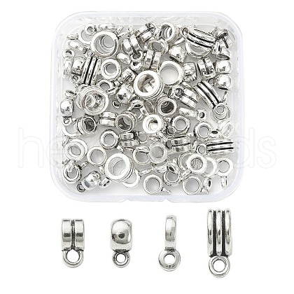 80Pcs 4 Style Tibetan Style Tube Bails FIND-YW0003-15-1