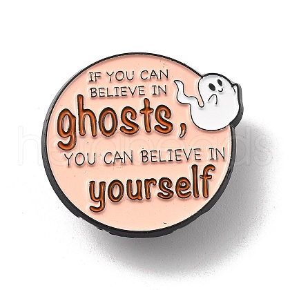 Flat Round with Ghost Enamel Pins JEWB-C044-10EB-1
