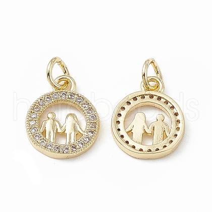 Brass Micro Pave Cubic Zirconia Charms KK-E068-VB198-1