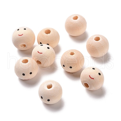 Printed Wood Beads WOOD-C001-02B-1