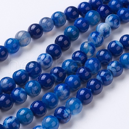 Natural Agate Beads Strands X-G-G754-07-8mm-1
