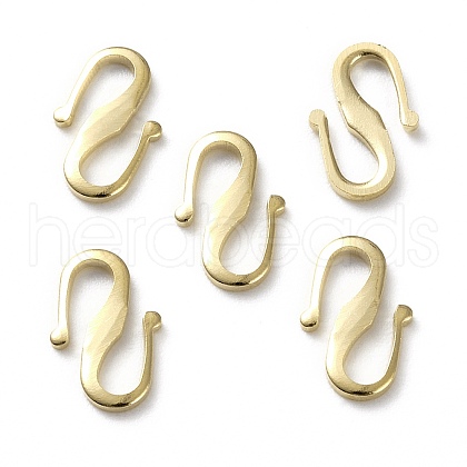 Brass S Hook Clasps X-KK-L205-04G-1