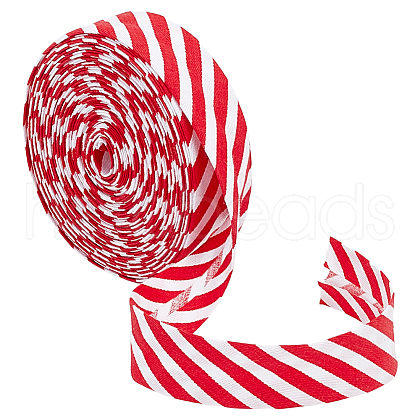 Polyester Twill Striped Piping Ribbon FIND-WH0424-03B-1