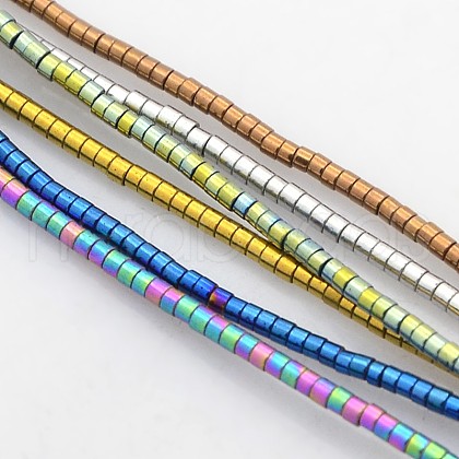 Electroplate Non-Magnetic Synthetic Hematite Column Beads Strands G-J210D-M-1