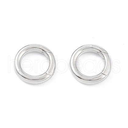 Anti-Tarnish Rhodium Plated 925 Sterling Silver Spring Gate Rings STER-K173-27P-1