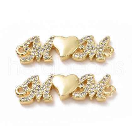 Brass Micro Pave Cubic Zirconia Connector Charms ZIRC-I062-06G-1