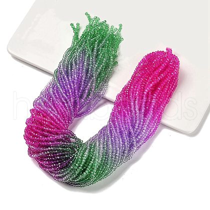 Transparent Painted Glass Beads Strands X1-DGLA-A034-T1mm-A06-1