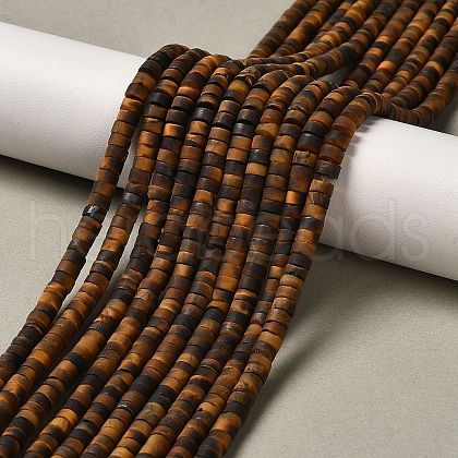 Natural Tiger Eye Beads Strands G-P575-B40-4x2mm-1