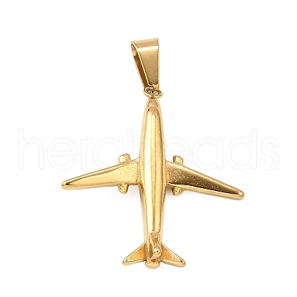Airplane 304 Stainless Steel Pendants STAS-M121-10G-1