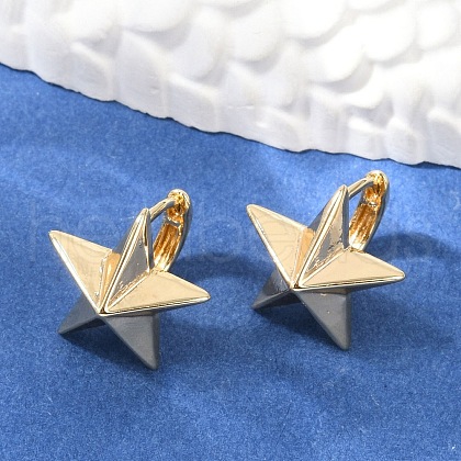 Brass Hoop Earrings EJEW-Q016-10G-1