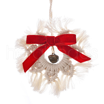 Red Bowknot Woven Cotton Pendant Decorations PW-WG84BF9-01-1