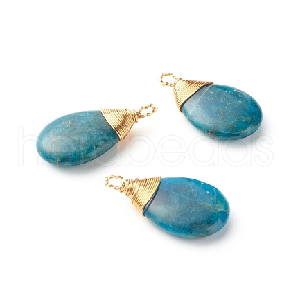 Natural Apatite Pendants PALLOY-JF00878-1