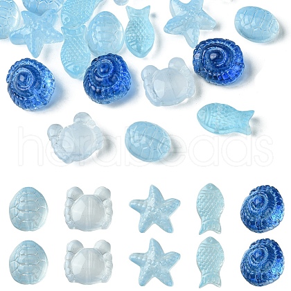 Ocean Themed Transparent Glass Beads Sets GLAA-X0012-1