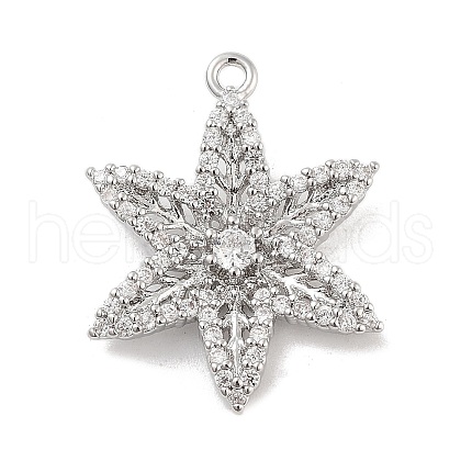 Brass Pave Clear Cubic Zirconia Pendants KK-Z061-09P-02-1