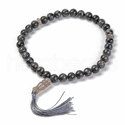 Natural Labradorite Beads Stretch Bracelets BJEW-A025-01G-1