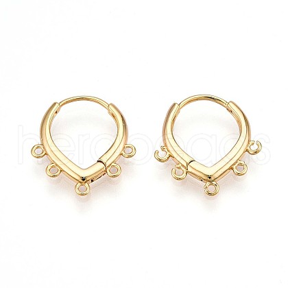 Brass Hoop Earring Finding KK-N261-67G-1
