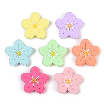 Flower Food Grade Silicone Focal Beads SIL-A011-02B-1