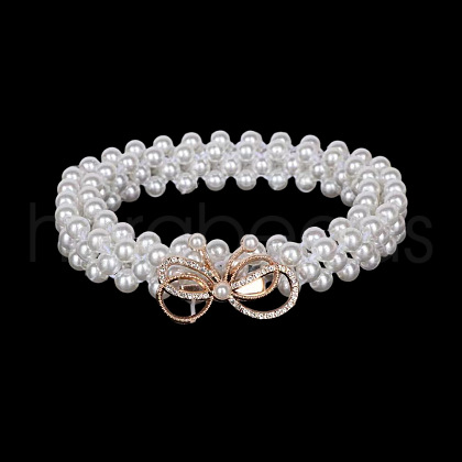 Alloy Crystal Rhinestone & Plastic Imitation Pearl Beaded Waist Belly Chains for Women FS-WG4F3BE-10-1