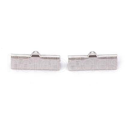 Tarnish Resistant 304 Stainless Steel Ribbon Crimp Ends STAS-P249-29B-P-1