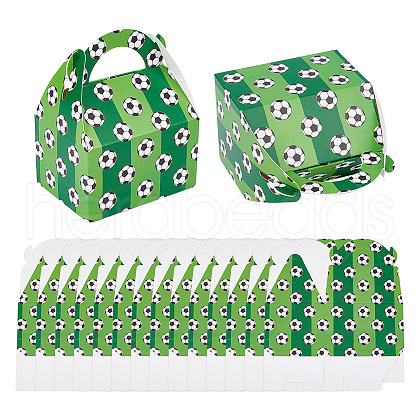 Olycraft 16pcs Football Pattern Kraft Paper Candy Boxes CON-OC0001-65B-1