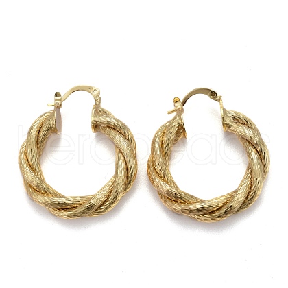 Brass Hoop Earring EJEW-P265-07G-1