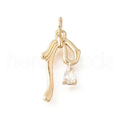 Brass Micro Pave Cubic Zirconia Pendants KK-V008-13G-03-1