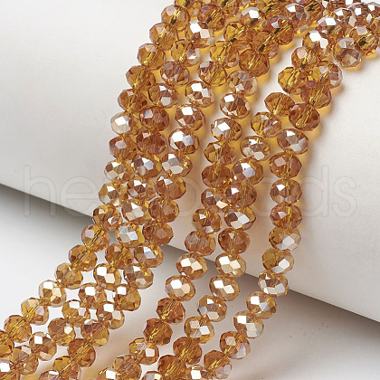 Electroplate Glass Beads Strands EGLA-A034-T4mm-K08-1