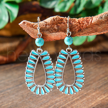 Bohemian Style Alloy Acrylic Dangle Earrings WGAEF55-10-1