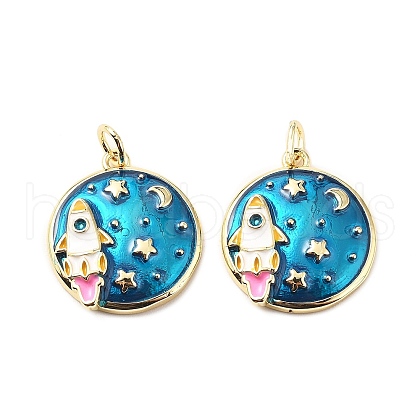 Brass Enamel Pendants KK-L237-030G-02-1