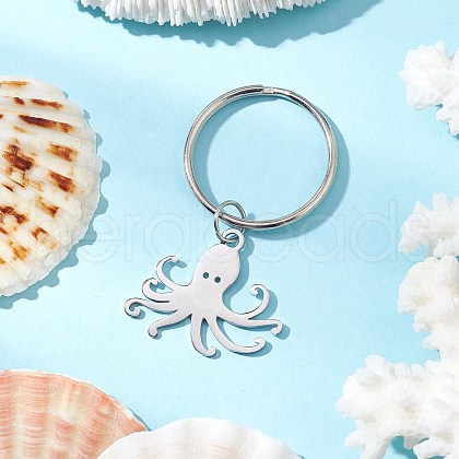Ocean Theme 304 Stainless Steel Keychains KEYC-JKC01213-03-1