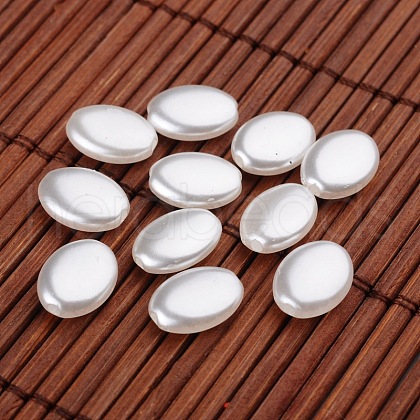 Flat Oval Imitation Pearl Acrylic Beads OACR-L004-2303-1