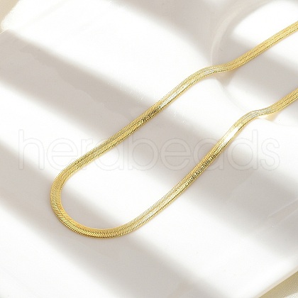 Brass Flat Snake Chain Necklaces NJEW-A042-02G-02-1