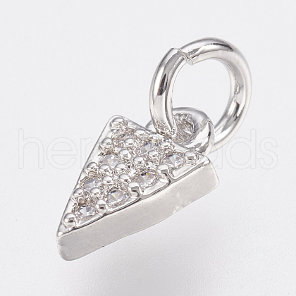Brass Micro Pave Cubic Zirconia Charms ZIRC-F083-025P-RS-1