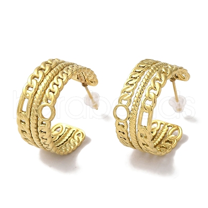 PVD Vacuum Plating 201 Stainless Steel Studs Earring EJEW-B059-24G-1