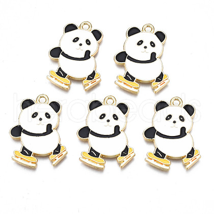Rack Plating Alloy Enamel Pendants ENAM-N055-043-1