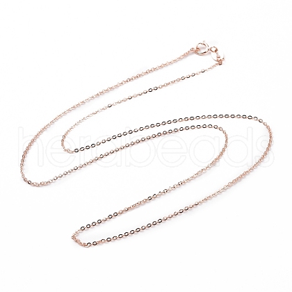 925 Sterling Silver Cable Chains Necklace for Women STER-I021-08B-RG-1
