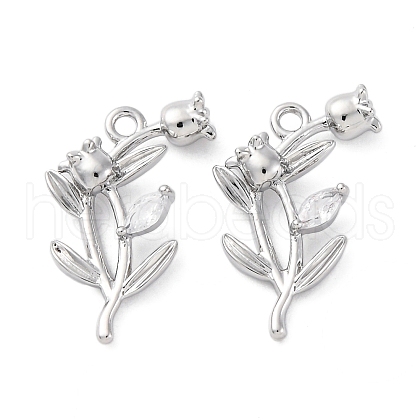 Brass Rhinestone Pendants KK-E793-15P-1