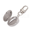 Oval with Sakura 316 Stainless Steel Locket Pendant Decoration HJEW-JM02658-5
