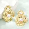 304 Stainless Steel ABS Plastic Pearl Stud Earrings for Women EJEW-U046-12C-G-1