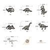 7Pcs 7 Style Spray Painted Alloy Brooches JEWB-LS0001-01-2