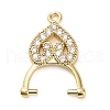 Brass Micro Pave Clear Cubic Zirconia Pendant Bails KK-L229-033G-1