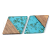 Transparent Resin & Walnut Wood Pendants X-RESI-S389-012A-B03-2