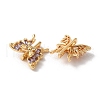Brass Pave Glass Butterfly Spacer Bars KK-C062-024G-2