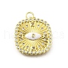 Brass Micro Pave Cubic Zirconia Pendants KK-U072-40B-G-2