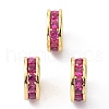 Brass Fuchsia Cubic Zirconia Beads ZIRC-C022-08G-3
