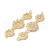 Brass Pave Clear Cubic Zirconia Connector Charms KK-F867-42G-2